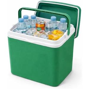 mille idee Frigo Portatile 25 Litri - Borsa Termica Rigida per Campeggio, Mare e Viaggi - Isolamento Termico - Colori Verde/Blu - 23 x 39 x 39 cm (Verde)