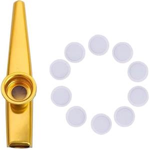 xbiez Kazoo in metallo con 10 membrane per flauto, strumenti musicali per ukulele, violino, chitarra, pianoforte