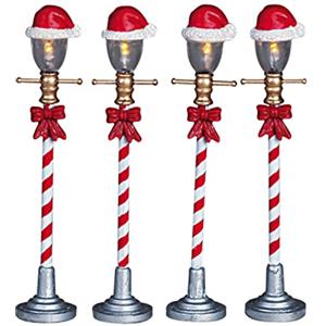 Lemax Santa Hat Street Lamp Set Of 4 B/O (4.5V)