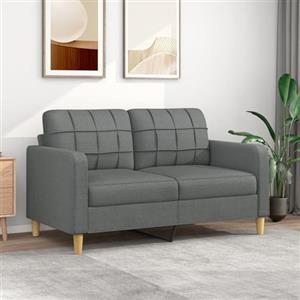 DJEKA Divano a 2 Posti Letto Matrimoniale, Economico, in Tessuto Grigio Scuro, 140 cm