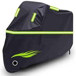 generico telo copri moto da esterno Compatibile con Royal Enfield Super Meteor 650，telo moto impermeabile-black green