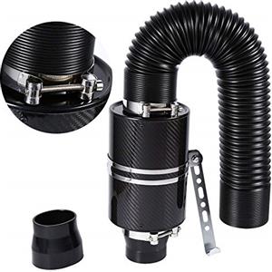Ejoyous Kit di aspirazione aria fredda, filtro dell'aria sportiva per auto, set di filtro ad aria fredda in fibra di carbonio per auto, 7,6 cm, filtro ad aria in fibra di carbonio, kit di alimentazione con