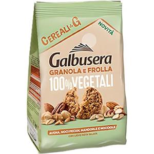 MENDOSA Galbusera Cereali G, Biscotti Frollini di Granola e Frolla 100% Vegetali con Avena, Noci Pecan e Nocciole, 280g