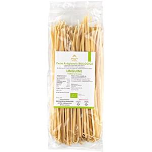 Poggio Reale Pasta Artigianale Biologica Semola Grano Duro Senatore Cappelli Grammi 500 100% Italiana Pugliese Trafilata al Bronzo (Linguine)