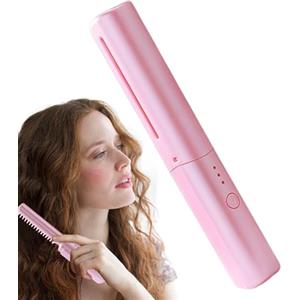 Generico Piastra Per Capelli Senza Fili Da Viaggio - Piastra Per Capelli Portatile, Spazzola Lisciare Spazzola Per Lisciare I Capelli | Spazzola Lisciante Ricaricabile, Pettine Lisciante Per Capelli