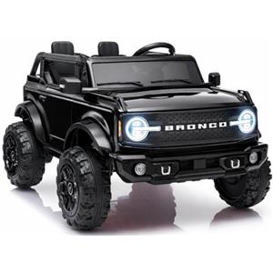 Mondial Toys Ford Bronco 24V Maxi Fuoristrada 2 Posti Auto Macchina Elettrica per Bambini Telecomando Porte Apribili Bluetooth Potenti Motori Carico 60 Kg Nero