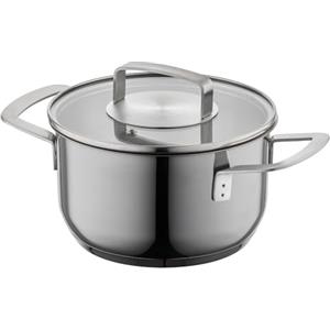 FLORINA Pentola Induzione in Acciaio Inox INFINITY (2,2 l) I 18 cm di Diametro I Coperchio in Vetro I Scala Pratica per Misure I Lavabile in Lavastoviglie I Ideale per Tutti i Tipi di Fornelli
