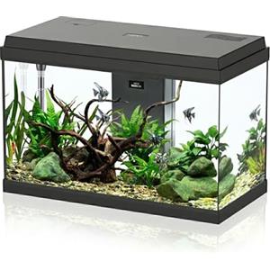 Aqpet Acquario Completo 60L in Vetro con Luce LED, Filtro e Riscaldatore per Pesci Tropicali