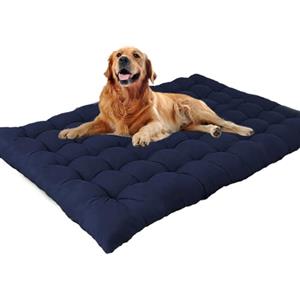 Waigg Kii Cuccia per Cani Extra Large XL/XXL, Materassino Calmante per Cuccia Anti-Ansia, Materassino Lavabile per Cani di Taglia Grande per Cani di Taglia Media e Grande (80 x 60 cm, Navy)