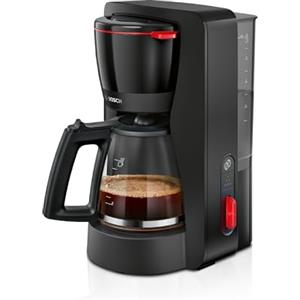 Bosch Macchina da Caffè Americano MyMoment TKA3M133, 1200 W, Capacità fino a 10 Tazze, Filtro Removibile, Caraffa in Vetro, Sistema Antigoccia, Serbatoio Rimovibile, Facile Decalcificazione, Nero