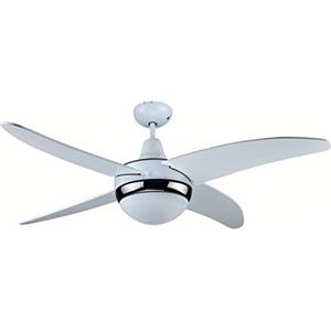 DCG WeGeek, ventilatore da soffitto con telecomando, 4 pale, 1 luce, diametro 120cm e 3 velocità 180/120/80 RPM.