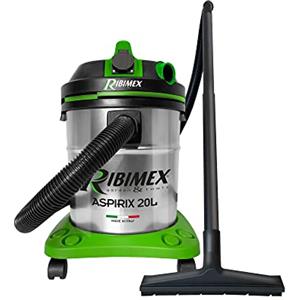 Ribimex Aspiratore per Solidi e Liquidi Aspirix, Bidone Aspiratutto da 20 L, Potenza 1200 W, con Presa per Elettroutensili, Filtro HEPA Lavabile, Funzione Soffiante, Accessori Inclusi - PRASP20IT/PEX