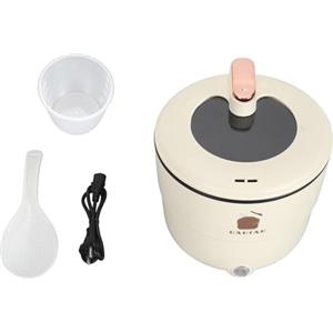 Cryfokt Bollitore Elettrico per il Riso, Pentola Elettrica a Doppio Strato da 1,8 Litri, Rivestimento Antiaderente per Vaporiera da Viaggio Portatile per re Zuppa di Stufato di