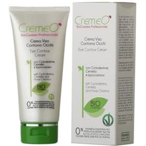 Cremeò Crema Viso Biologica Contorno Occhi 75ml - Con Ippocastano, Ciclodestrine e Centella per Rughe, Borse e Occhiaie