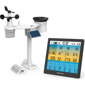 Bresser Solar WLAN 4CAST Stazione meteo wireless con sensore da esterno 7 in 1 per previsioni del tempo a 6 giorni e numerose altre funzioni meteorologiche