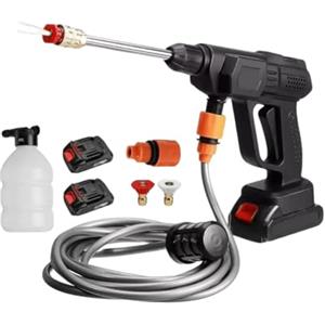A.M.C. Idropulitrice a batteria 42V Idropulitrice Professionale portatile con 2 batterie 8000mAh e Tubo da 5M Idropulitrice ad alta pressione a batteria per il lavaggio di auto Pulizia di pavimenti