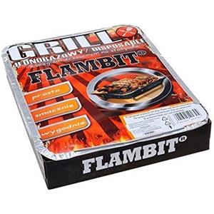 Flambit Einweggrill To Go, con anzüghilfe, carbonella, aluschale, 18er Pacco (18 x GRIGLIA)