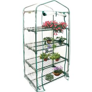 Jingyash Copertura di Ricambio in PVC per Serra, Copertura per Serra da Giardino Trasparente Impermeabile con Porte Avvolgibili, Copertura per Serra Piante Fiori Pomodori da Balcone, Nessuno Scaffale