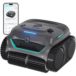 WYBOT (Modello) Robot Piscina C2 Vision-A Wireless con videocamera AI, Filtro Ultrafine, Forte aspirazione, Pulizia Fondo/pareti e Linea d'Acqua, per Piscine Fuori Terra - Blu verdastro