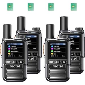 radtel Radio Radtel P8 PoC (Push-to-Talk su cellulare), walkie talkie a portata illimitata per tutto il paese, radio bidirezionali, radio amatoriale GXIN (confezione da 4 con 4 SIM)