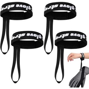 Generico Cinghie per guanti - 4X Manette per sci all'aperto Guinzaglio da polso sportivo Guanti da snowboard Cinghie per escursionismo Accessorio per sport invernali Ritenzione elastica Anelli di sicurezza
