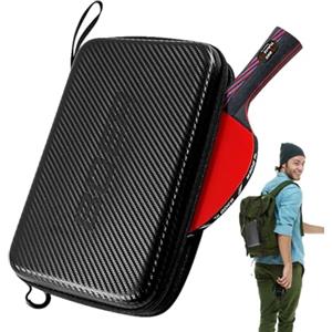 Genérico Custodia per racchetta da ping-pong | Custodia rigida imbottita per racchetta da pong, borsa portaoggetti per racchette Stiga con laminato EVA, custodia per il trasporto per 2 racchette e palline