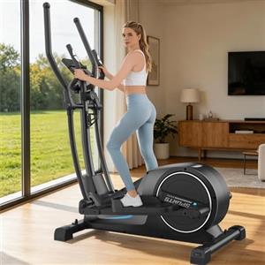Cowmew Ellittica, Ellittiche Professionale Magnetica Ultra Silenziosa con Resistenza a 16 Livelli, Volano da 8 kg, Compatibile con App, Sensore Battito, Passo da 42 cm, Supporta fino a 150 kg