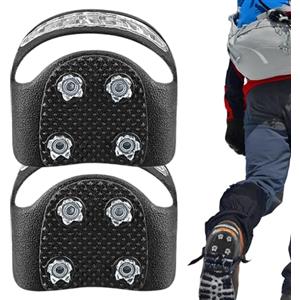 Generic Puntali per racchette da neve, puntali da neve, Pinza antiscivolo in acciaio inox Spike Scarpe da ghiaccio da neve, rampe da arrampicata Impugnature da neve riflettenti per arrampicata e ghiaccio