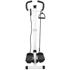 LANTUS Stepper con Manubrio Regolabile, Impugnature Antiscivolo ed Elastici, Step Fitness con Monitor LCD per Casa e Palestra, Strumento Professionale Multifunzione per l'home Fitness Unisex Adulto (A)