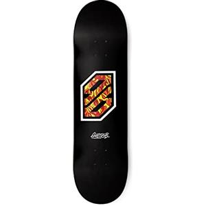 GHETTO BLASTER GHETTOBLASTER Tavola Skateboard Professionale, Principianti, Bambini, Adulti, Tavola in Acero 7 Strati, Grip nero, Peso Max 90kg, Modello Flame white 8.25"