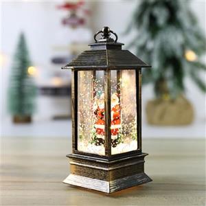 Nuziku Lanterna Natalizia Glitterata Con Acqua Riempita - Funzionamento a Batteria, LED Con Neve, Luci Di Natale per Decorazioni