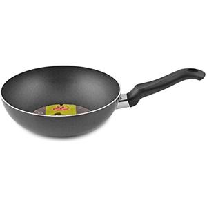 Ballarini Firenze Wok, Rivestimento Antiaderente con Manico, Rotonda, Alluminio, Antracite, 24 cm