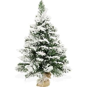 BOP Albero Di Natale Pinetto Argo Innevato 60 Cm, Fogliame Folto e Realistico In PVC, Base In Juta | Piccolo Da Appoggio Già Pronto | Alberello Artificiale Slim Salvaspazio Da Tavolo