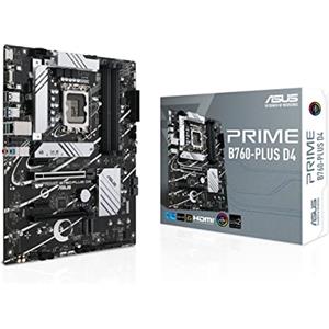 ASUS Prime B760-PLUS D4, Scheda Madre Intel LGA 1700 ATX, DDR4, PCIe 5.0, 3 slot PCIe 4.0M.2, Realtek 2.5Gb Ethernet, SATA 6 Gbps, USB 3.2 Gen 2 Type-C, Thunderbolt USB4, Aura Sync, Nero