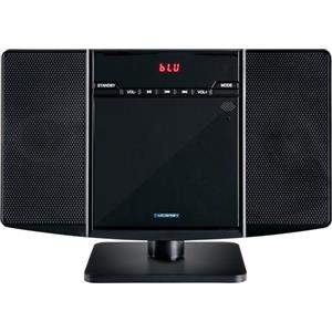 Beatfoxx MCD-60 Impianto Stereo Verticale (Lettore CD/MP3, USB, Bluetooth, Aux in, Montaggio a Terra o a Parete, incl. Telecomando) Nero