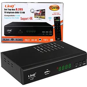 Oluote Decoder DVB-T2 HD, Oluote Decoder Digitale Terrestre 1080p Sintonizzazione Automatica, HDMI H.265 HEVC 10Bit Ricevitore, Riceve per Tutti i Canali TV Gratuiti