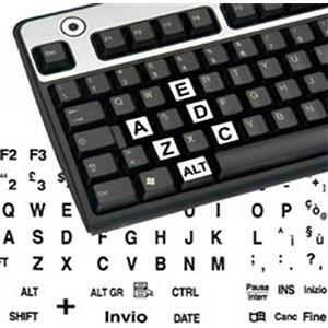 AdesiviTastiera.it - ADESIVI TASTIERA ETICHETTE GRANDI ITA FONDO BIANCO LETTERE NERE