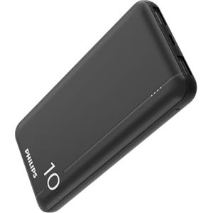 PHILIPS Powerbank da 10000 mAh con porte di ingresso USB A e USB-C doppie, nero