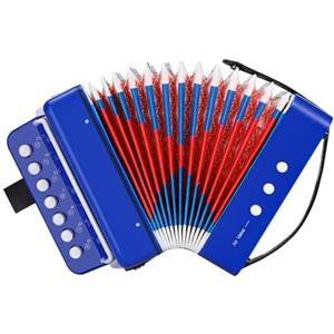 Clevich Fisarmonica per Bambini, Organetto Strumento Musicale con Cinghie, 10 Tasti Fisarmonica Adulti, Regalo per Principianti, Fisarmonica Bambini dai 3 Anni in Su, Blu