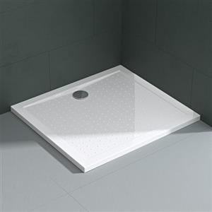 Mai & Mai Piatto Doccia Antiscivolo con Piletta 75x80x4cm, Rettangolare | Piatto Doccia Rettangolare Lucia02AR in Acrilico