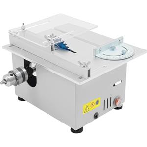 Hurrylying Mini sega da tavolo per artigiani, 96 W, portatile, 96 W, 7 marce, con profondità di taglio regolabile e angolo, per fai da te, fai da te, in acrilico blu