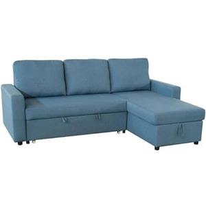 SHIITO | Modello Play - Divano a 3 posti con Chaiselongue e Cassapanca | Massimo Relax e Comfort | 230 x 84 x 96 cm - Colore Blu