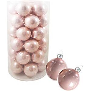 irpot Palline di Natale Sfere Decorative in Vetro Dimensioni e Colore a Scelta. (6 cm N16046, Rosa Cipria/Apricot)