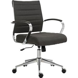CLP Sedia girevole Oakland - Sedia direzionale ergonomica con regolazione continua dell'altezza, imbottitura confortevole e rotelle scorrevoli, colore grigio scuro