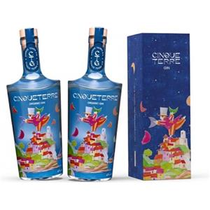 Cinque Terre Gin - 500 ml - Premium Gin 100% biologico Italiano - Premiato tra i migliori gin italiani al mondo nella categoria classic gin - 47% Vol. (2 x 500 ml (con astuccio))