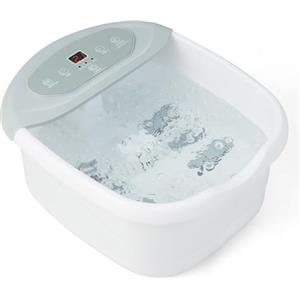 HOMASIS Pediluvio, massaggiatore elettrico per piedi con funzione di massaggio ad acqua, con bolle d'aria calda, con controllo delle vibrazioni e della temperatura e timer di temperatura 1 ora