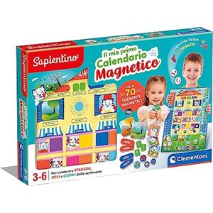 Clementoni Sapientino-Mon Primo Gioco Educativo 3 anni, Lavagna Magnetica Apprendimento Stagioni, Mesi, Giorni, Calendario Bambini, Insegnamento, Made in Italy, Colore Italiano, 16405