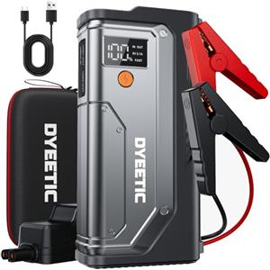 Dyeetic Avviatore Batteria Auto 7000A, Avviatore di Emergenza per 12V Auto/Moto (Tutti Gas o 12L Diesel), Starter Batteria Portatile Booster Avviamento con Torcia a LED, Cavi di Avviamento