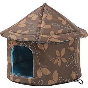 Monozoz Casetta Per Gatti Esterni Impermeabile, Letto Grotta, Cuccia Per Cani Lavabile, Caldo Rifugio Resistente Alle Intemperie Per L'inverno