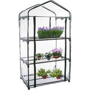 Jingyash Copertura di Ricambio in PVC per Serra, Copertura per Serra da Giardino Trasparente Impermeabile con Porte Avvolgibili, Copertura per Serra Piante Fiori Pomodori da Balcone, Nessuno Scaffale